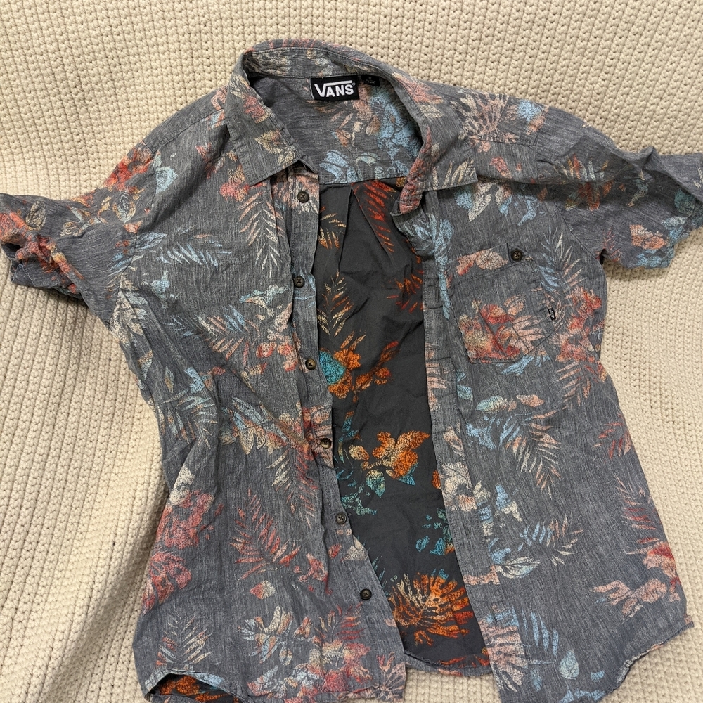 Matching Dark and Light Vans Hawaiian Button Ups